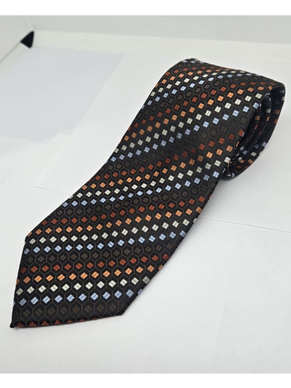 Vintage 1980s Alexander Julian Colours 100% Polyester Tie, Brown, Blue